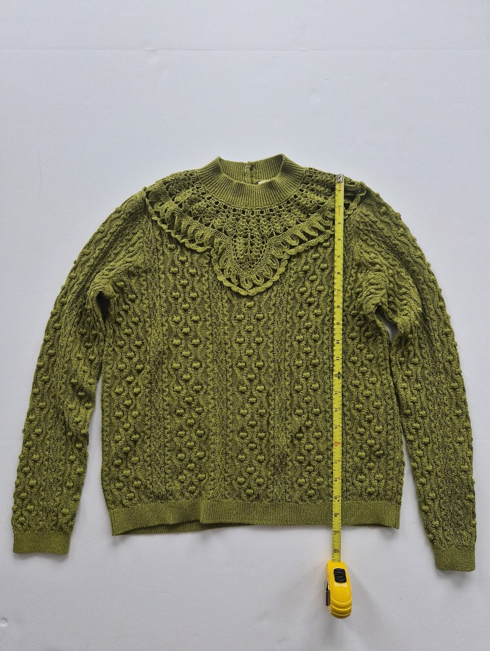 [Sezane] Alessandro Jumper in Green, Size S, Knit, Organic Cotton - Picture 4 of 13